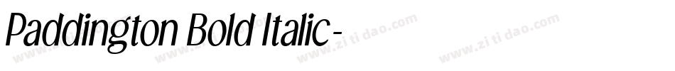 Paddington Bold Italic字体转换